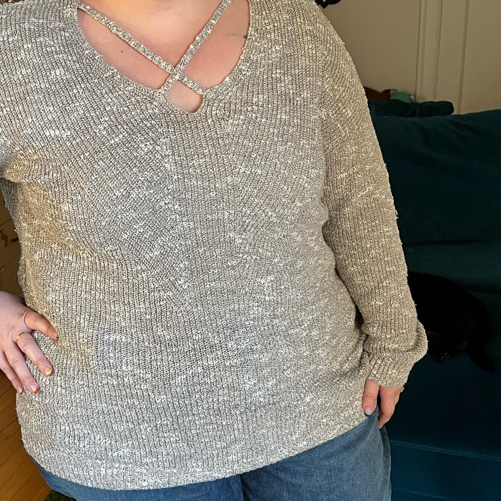 Soft Cross Neck Sweater